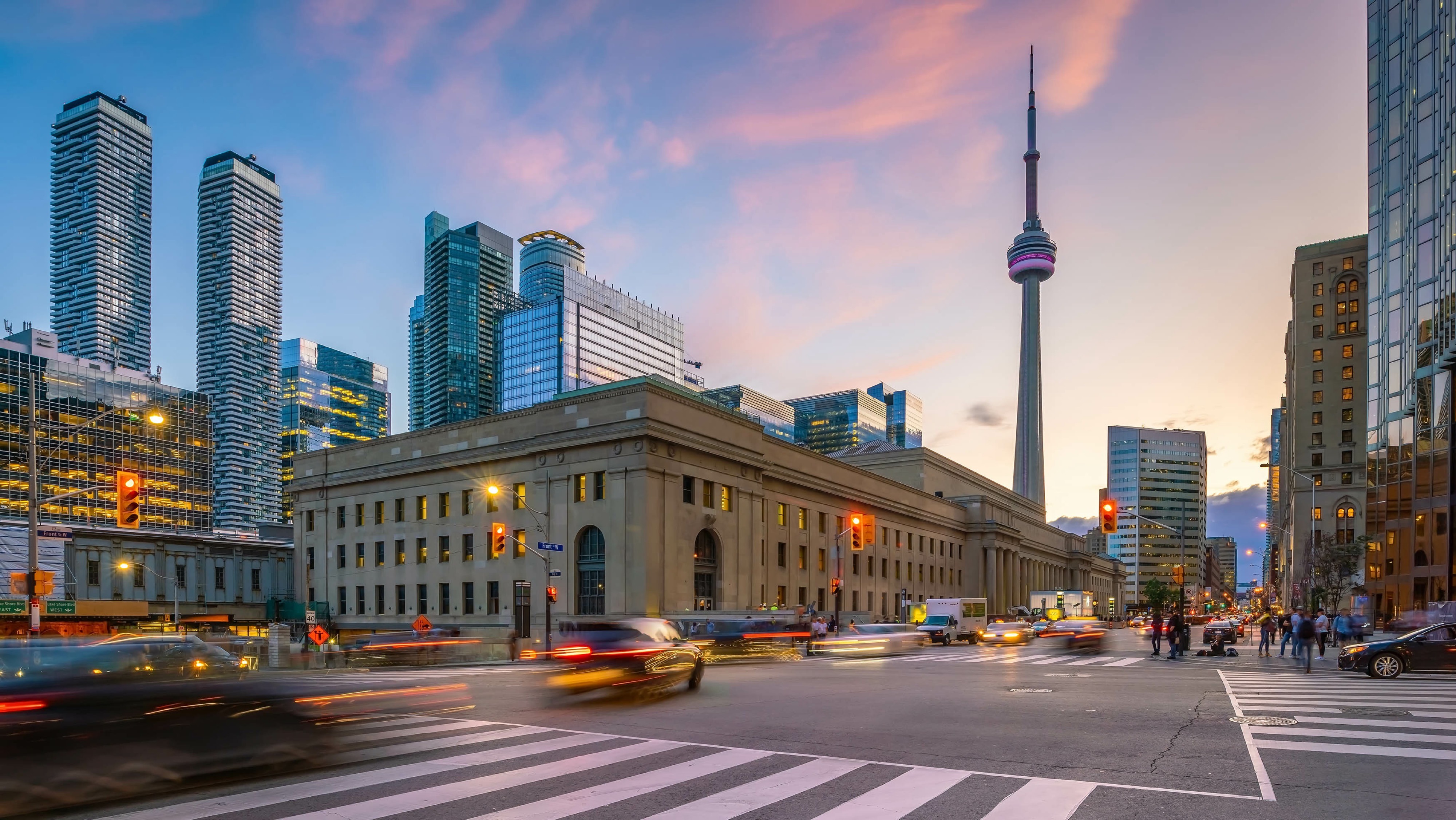 Downtown Toronto skyline at dusk